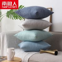 素色混纺加厚正方形靠枕纯色家用沙发靠垫大抱枕客厅靠背枕垫