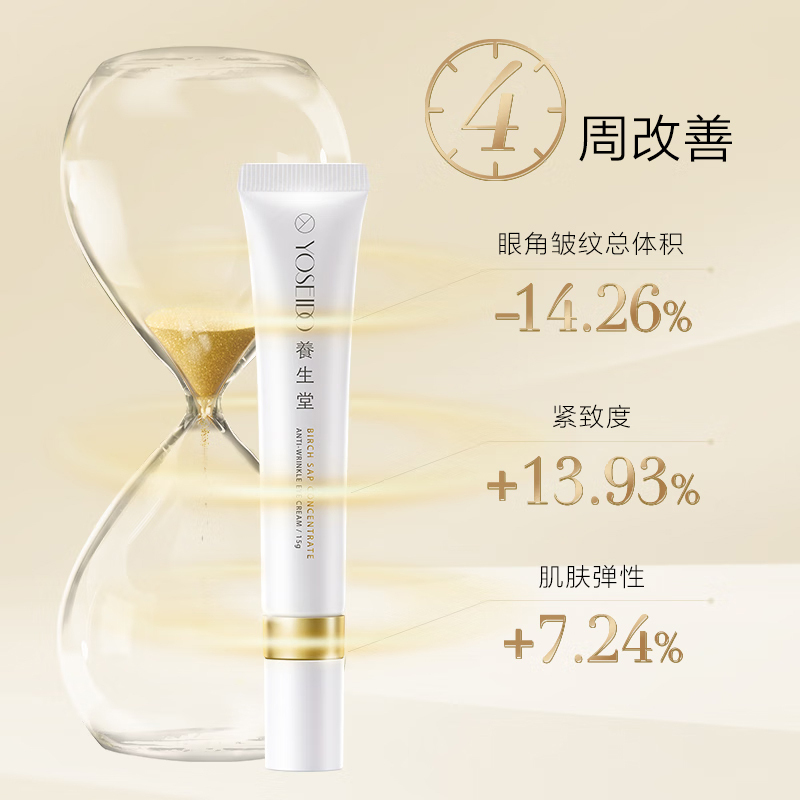 养生堂眼部精华浓缩桦树汁抗皱眼霜15g紧致抗皱舒润焕亮