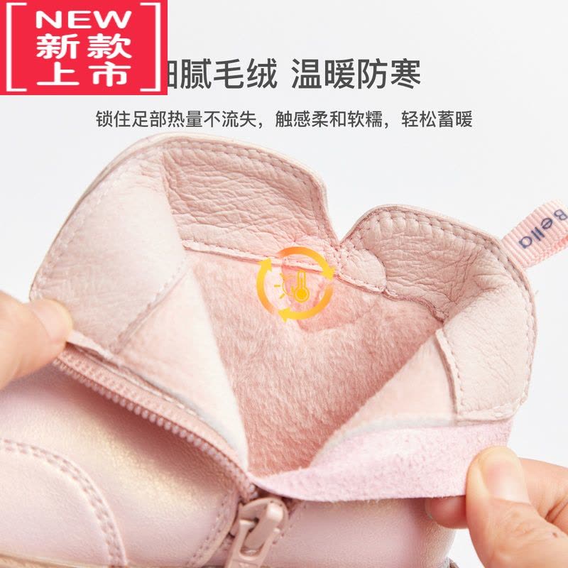 可莉允儿童女童靴子女宝宝鞋子婴儿公主鞋短靴皮靴童鞋冬季图片