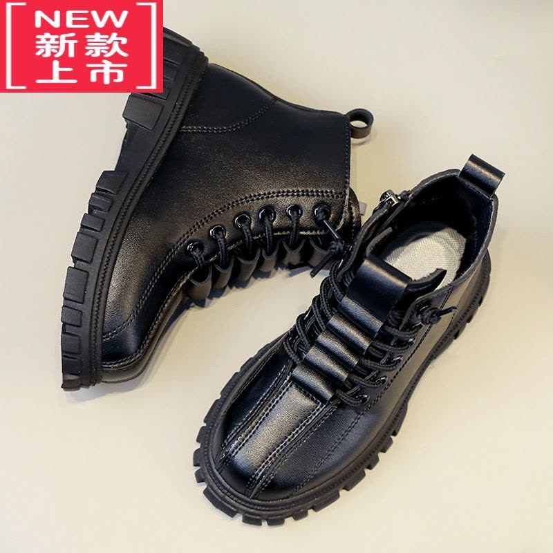 可莉允女童马丁靴2022秋冬新款儿童靴子大黄靴中大童女孩童鞋加绒二棉鞋图片