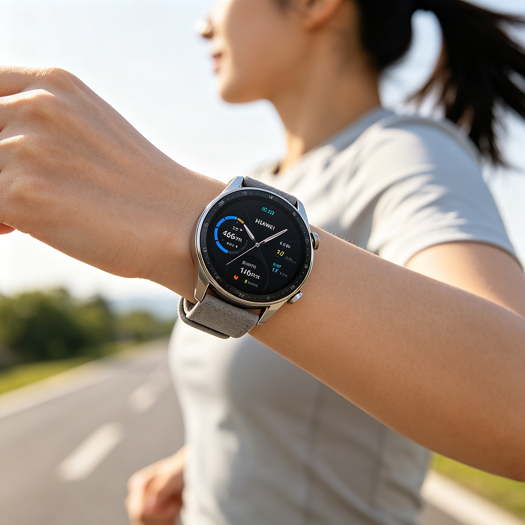 HUAWEI WATCH GT 7(46mm)星云灰 钢色不锈钢表壳 灰色复合素皮表带高清大图