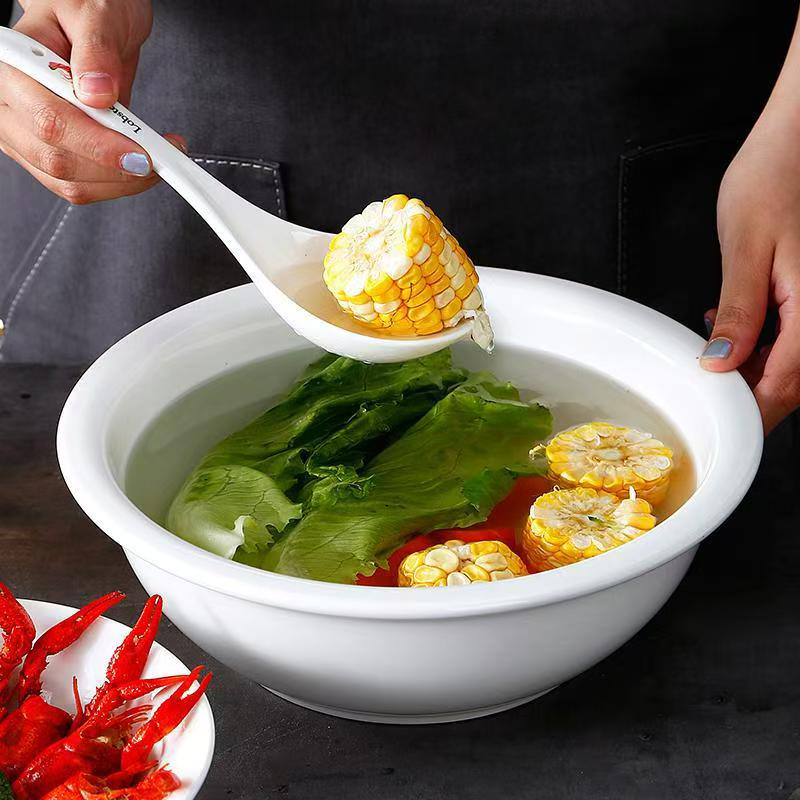 炯毅 大面碗酸菜鱼盆加厚仿瓷大汤碗饭店汤盆水煮鱼碗 汤碗 10寸 25cm*8.5cm 个高清大图