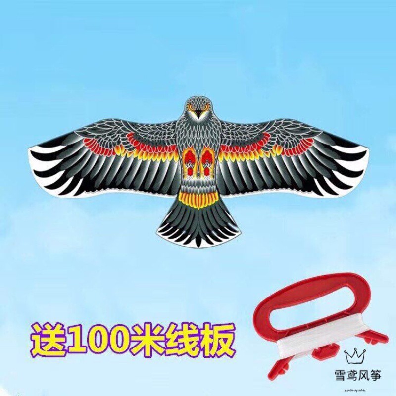 潍坊驱鸟风筝卡通儿童成人雪鸢防雨绸老鹰吓鸟微风易飞初学者创意 三维工匠 仅发一个1.2米老鹰不带线高清大图