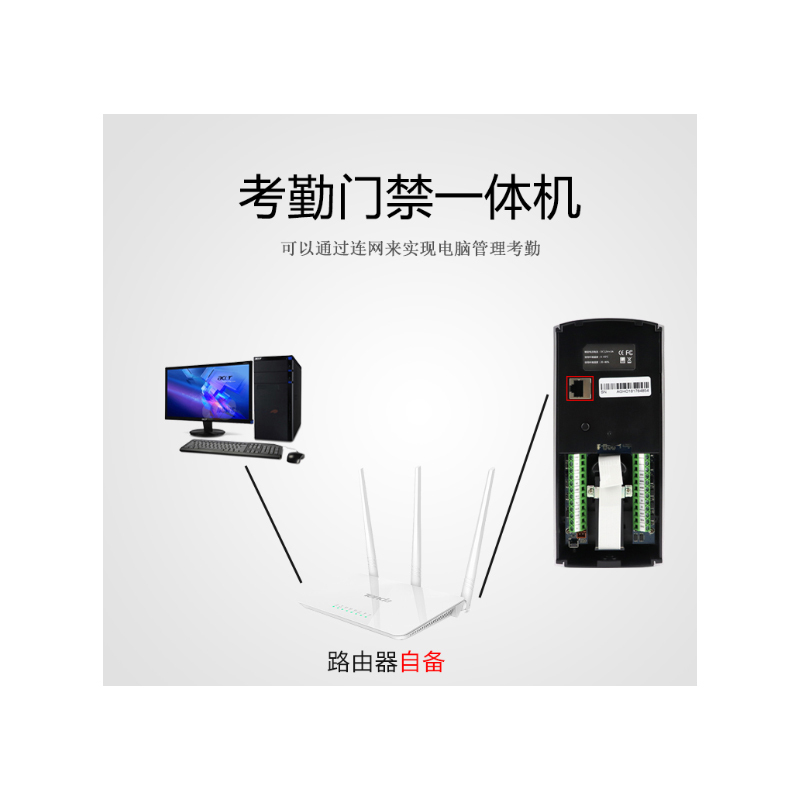 中控智慧 F7指纹门禁系统套装玻璃门门禁考勤一体机电插锁磁力锁
