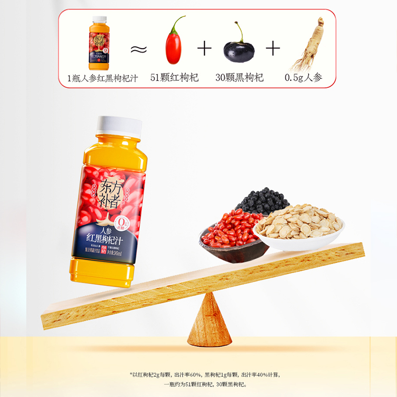 轻上东方补者人参红黑枸杞汁饮品枸杞原浆人参饮料0添加蔗糖高清大图