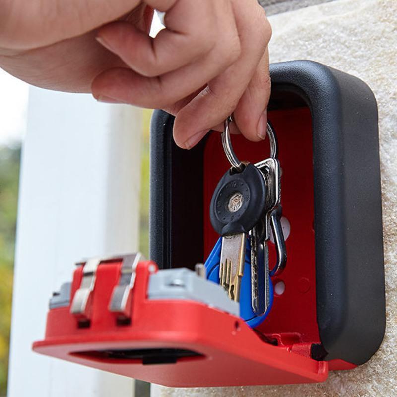 ks809黑色密码锁钥匙盒民宿日租房交接钥匙小盒子工地装修密码盒子装