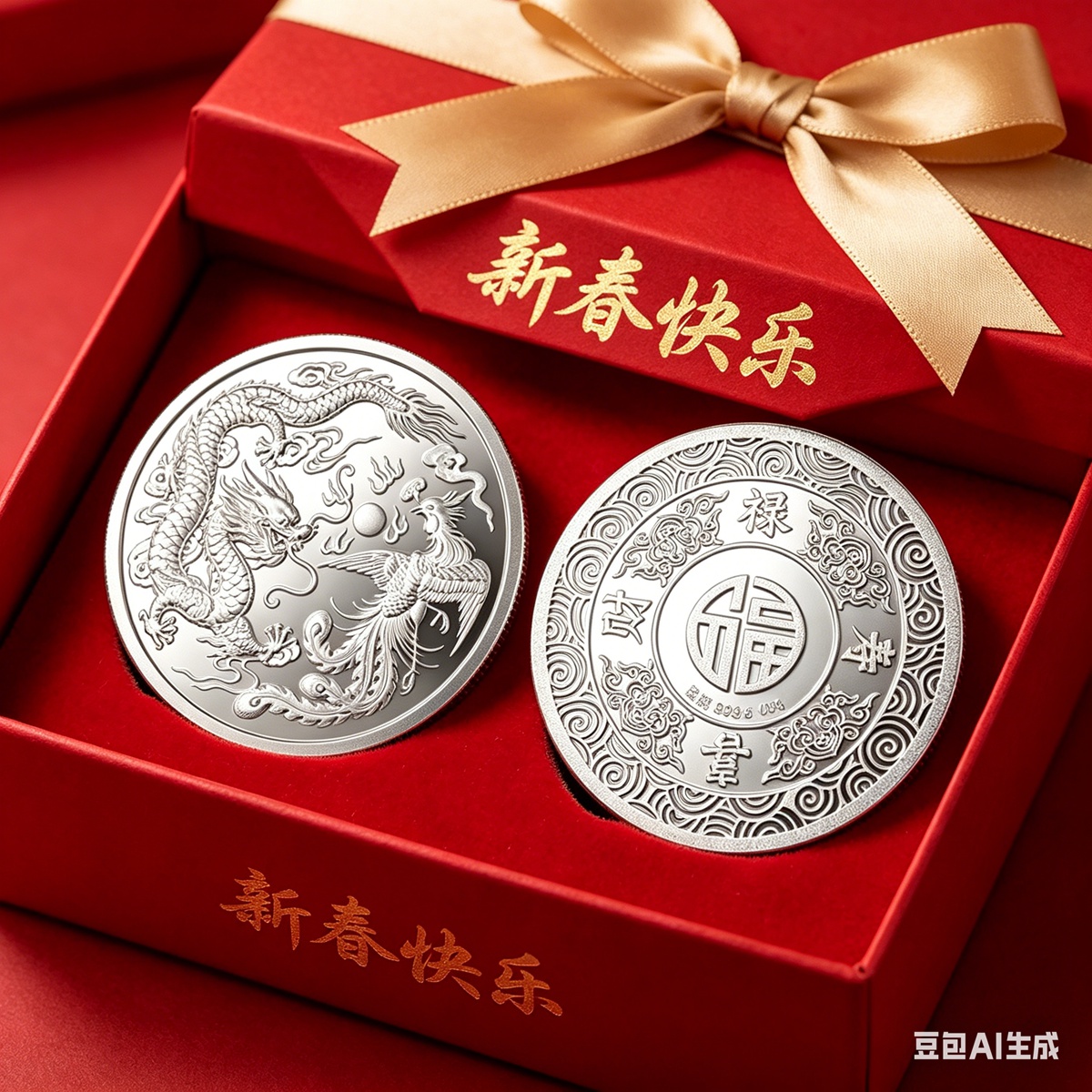 吉音珠宝 足银9999纯银白银银币龙凤呈祥20g投资银条银锭马年生肖压岁钱收藏送礼企业定制高清大图