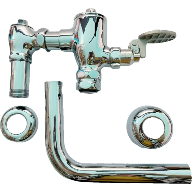 数铁铜蹲便器卧式脚踏冲洗阀1寸个高清大图