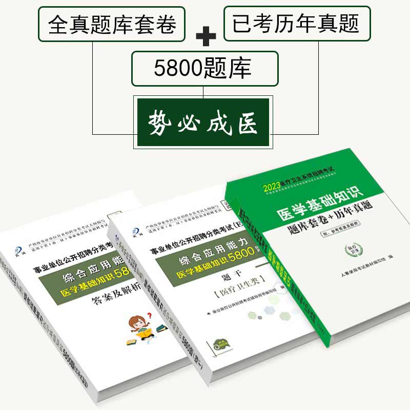 [醉染正版]医学基础知识5800题库试卷医疗卫生e类综合应用能力医疗卫生事业单位E类编制考试刷题用书广西陕西安徽江西云南高清大图