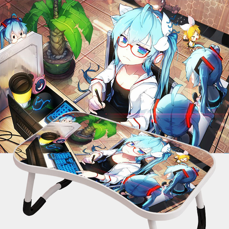 皇豹卧室学习桌床上折叠桌小桌子动漫二次元手提电脑桌来图定制便携