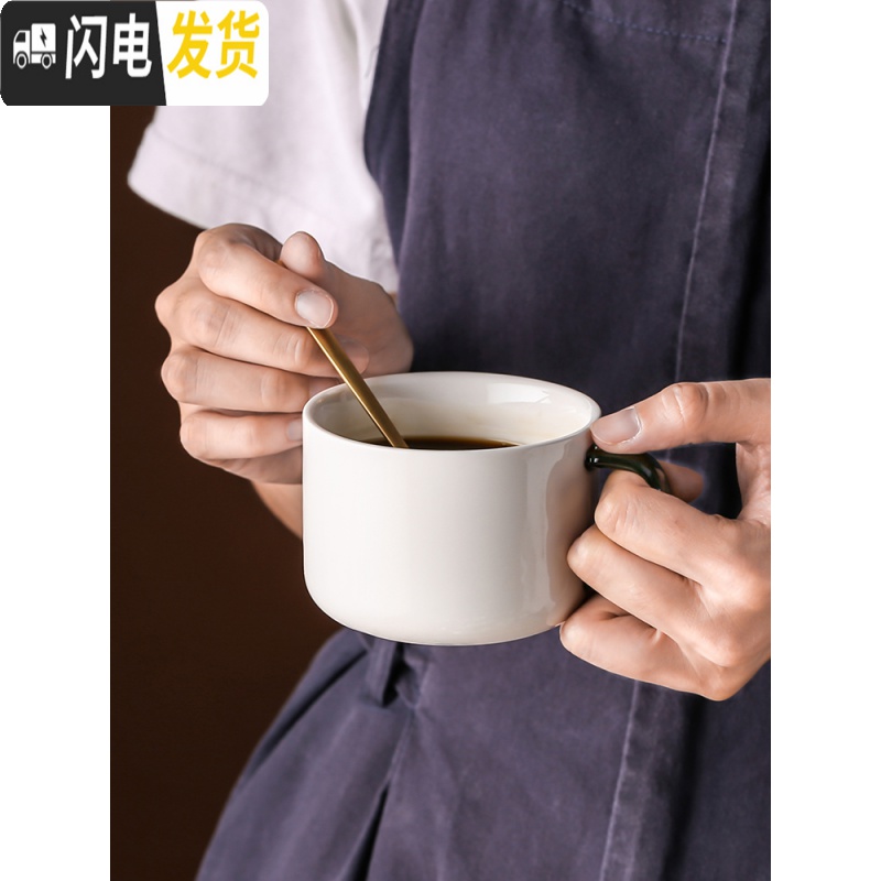 三维工匠咖啡杯欧式小ins风家用英式下午茶杯套装浓缩咖啡拿铁红茶杯 黑色杯架+黑柄咖啡杯×6咖啡器具高清大图