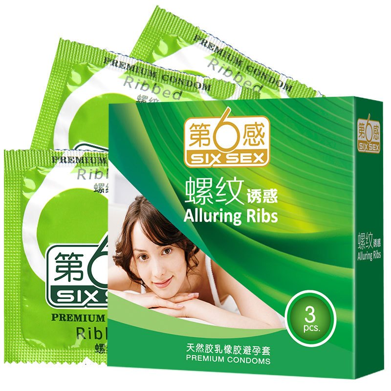 第6感螺纹3只装避孕套成人情趣计生性用品