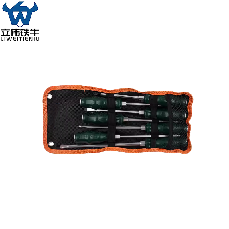 立伟铁牛绿胶炳螺丝刀敲击穿心7件套/套高清大图