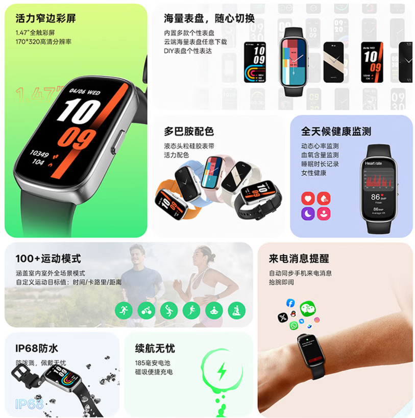 纽曼(Newmine)NM-IS003跑步骑行登山心率血氧健康监测运动手环高清大图