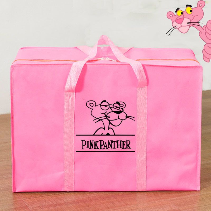 大号装被子打包袋手提搬家袋行李蛇皮编织袋收纳袋 粉色厚款中号60升