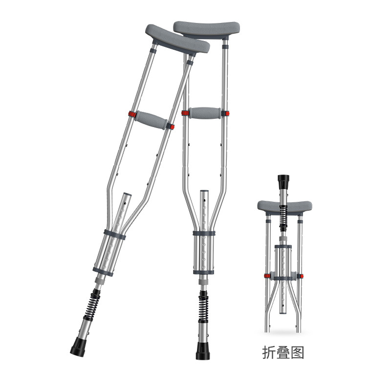 益森ZH-F-8-12拐杖骨折双拐腋下拐防滑老年人年轻人医用捌杖拐棍铝合金轻便拐3