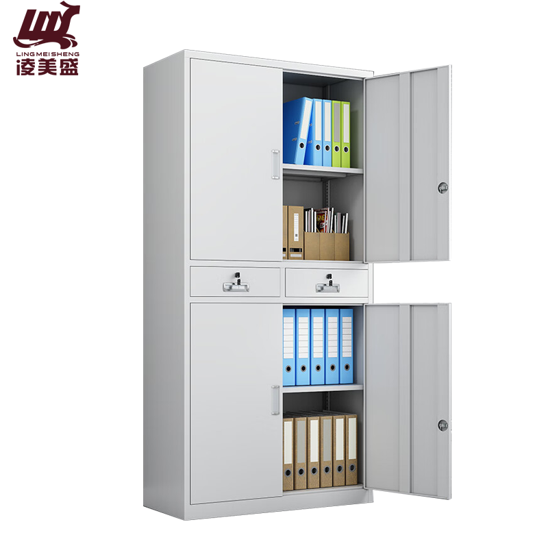 凌美盛 文件柜办公柜钢制铁皮柜二斗文件柜LM-509/个高清大图
