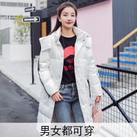 NBUSMK时尚品牌情侣羽绒服女中长款韩版2018新款明星同款白色男大码宽松加厚冬装潮