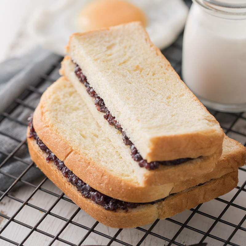 食尚猫糕点/点心 紫米面包500g/箱 夹心奶酪吐司切片蛋糕早餐甜点三明