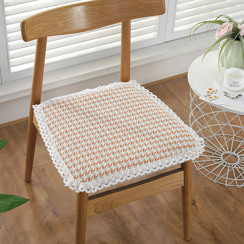 美帮汇冬季棉线椭圆编织椅子坐垫冬季餐桌椅垫餐椅垫办公室坐垫凳座垫
