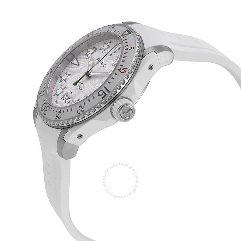 古驰gucci男表潜水表石英白色表盘男士手表ya136337时尚经典百搭石英