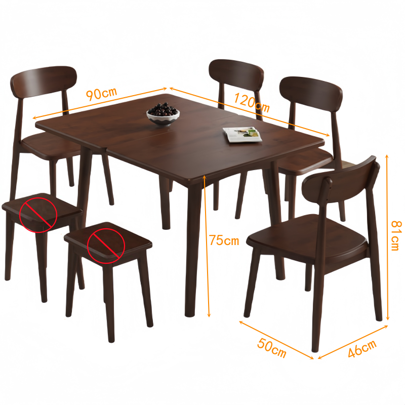 豫龙都 实木餐桌 一桌四椅 套高清大图