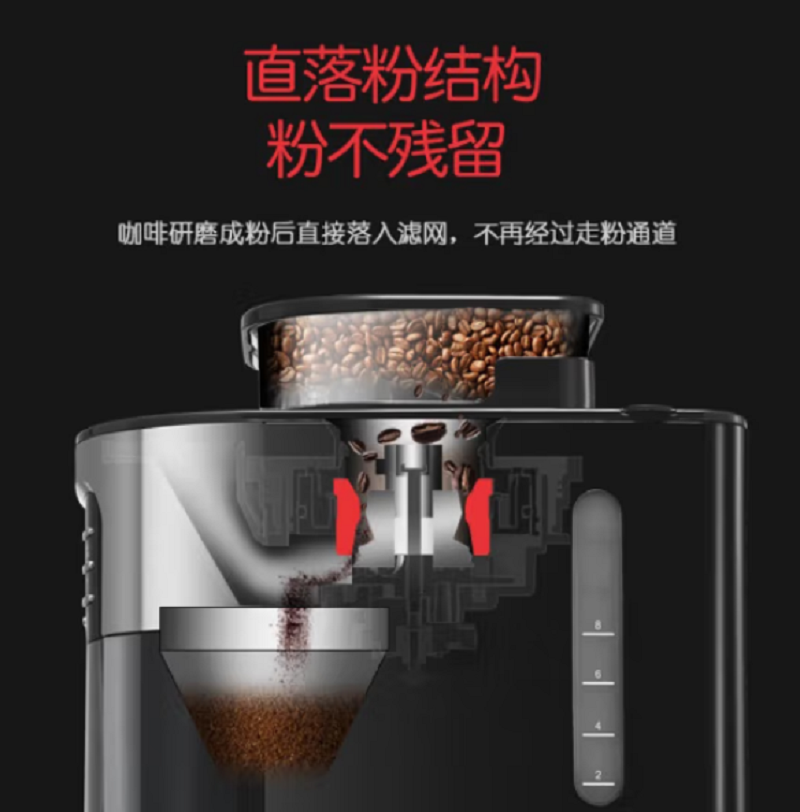 摩飞电器美式磨豆 咖啡机智能程序MR1028(单位:台)高清大图
