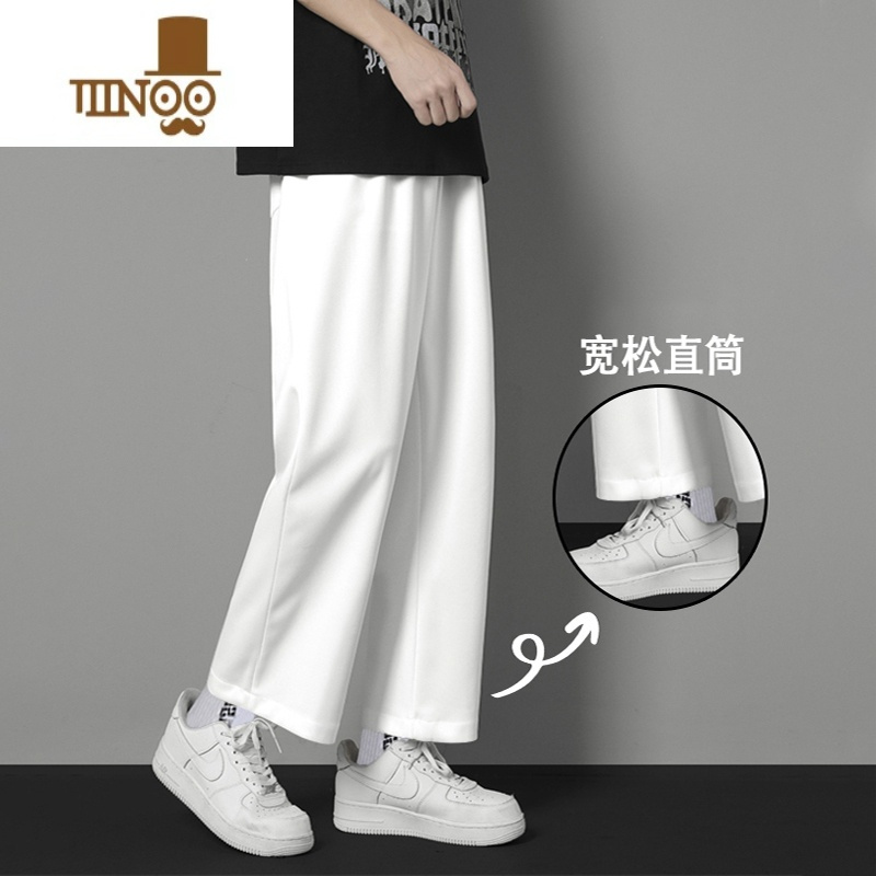 YANXU灰色卫裤男士款休闲百搭运动九分男生夏季潮流痞帅直筒长裤子