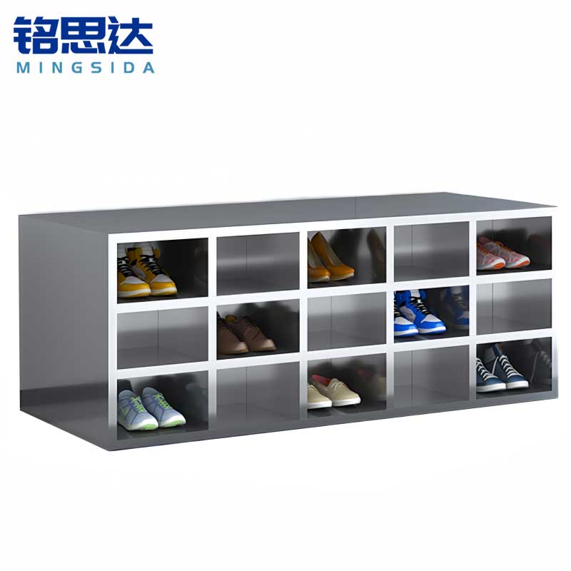 铭思达不锈钢鞋柜双面30格个高清大图