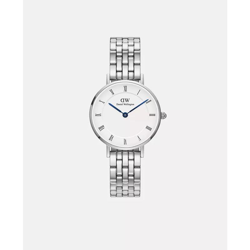 丹尼尔惠灵顿(Daniel Wellington)女士机械表复古风白色表盘银色不锈钢防水28mm手表