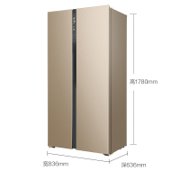 美菱(MELING)BCD-455WPCX 455升对开门冰箱 变频风冷 纤薄嵌入 低噪节能 家用电冰箱