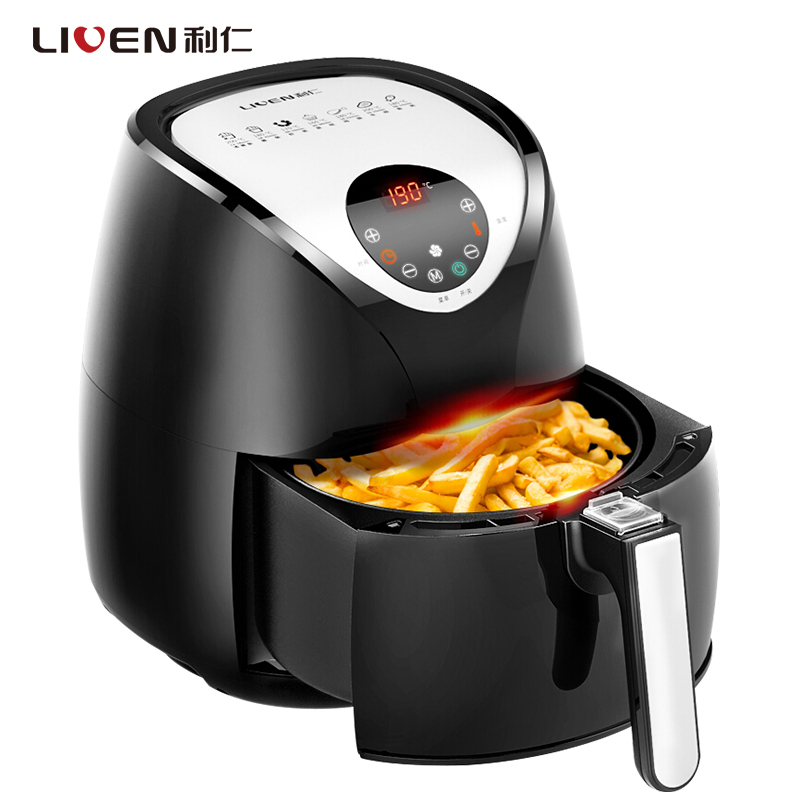 利仁(Liven)KZ-D3400 空气炸锅家用多功能无油煎炸无烟大容量双锅热空气循环不粘烤架易清洗自动断电高清大图
