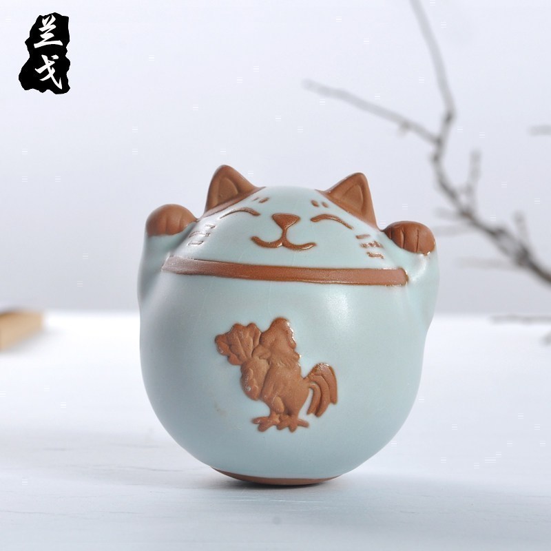 美帮汇汝窑茶宠十二生肖摆件 陶瓷器手工功夫茶具汝瓷茶道茶玩高清大图