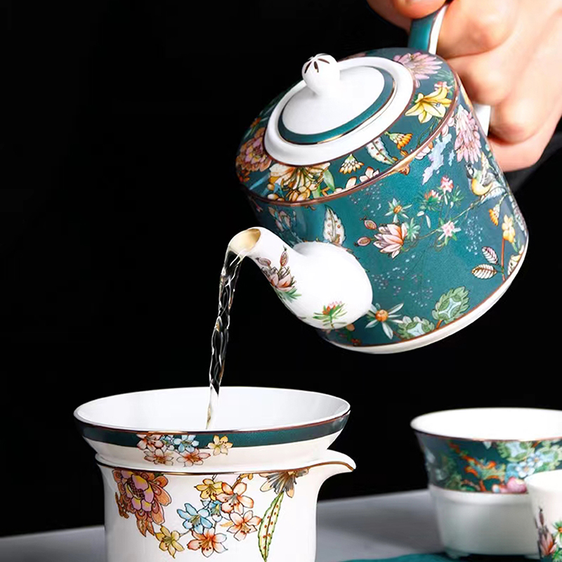 北国风光 绿野仙踪骨瓷绿色中式功夫茶具 TS-0101L 套高清大图