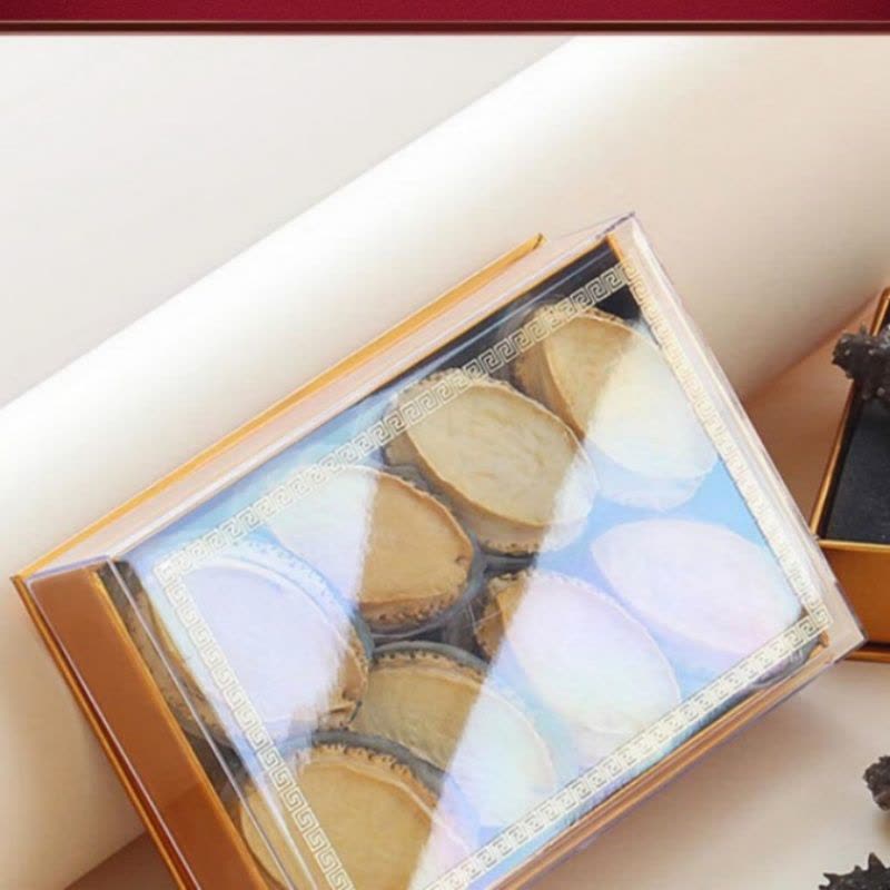 首鲜码头干海鲜礼盒海味过节送礼海参鲍鱼鱼胶干贝过节送礼礼品四季平安四拼红色礼盒海参鱼胶180g图片