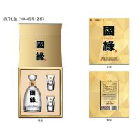 国缘四开42度浓香型白酒酒具礼盒