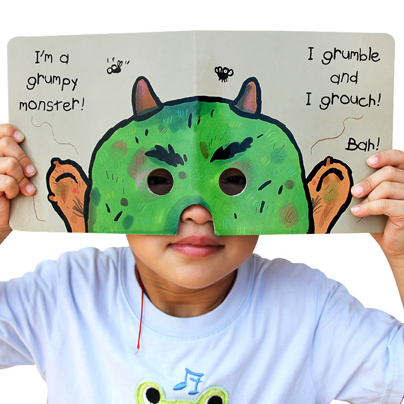 [正版]送音频英文原版绘本 Look At Me 亲子游戏纸板书4本洞洞面具书吴敏兰书单I’m A Monster 0高清大图