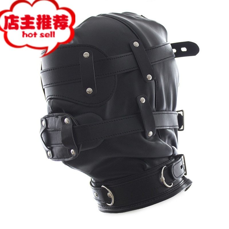 乳胶全包头套阳具口塞深喉sm套装狗奴调教男奴女奴窒息