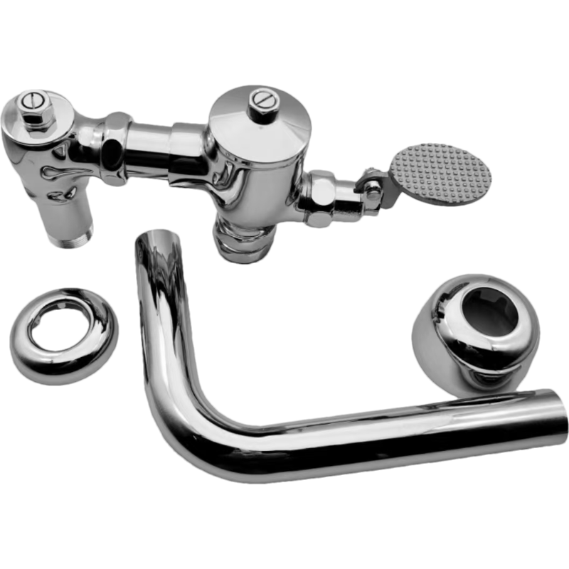 数铁铜蹲便器卧式脚踏冲洗阀1寸个高清大图