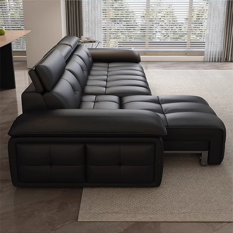 意式轻奢高靠劳伦斯真皮沙发头层牛皮沙发升级零靠墙电动功能沙发高清大图