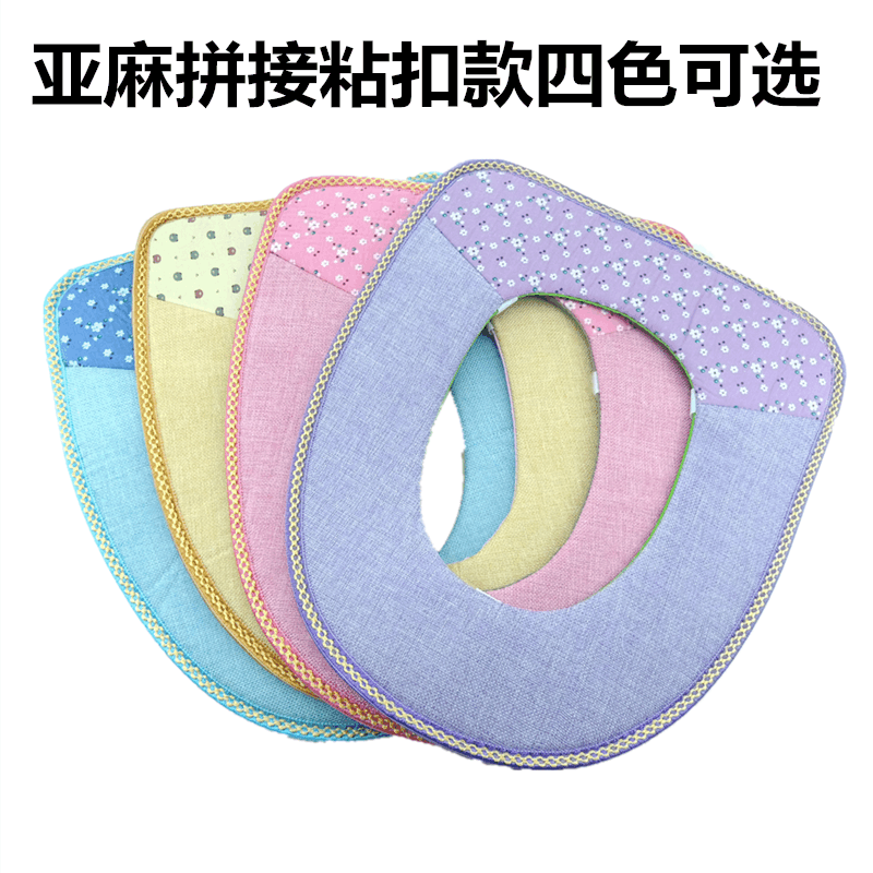 通用马桶坐垫夏季薄款坐便套四季款坐便垫亚麻家用马桶垫坐垫粘扣 三维工匠图片