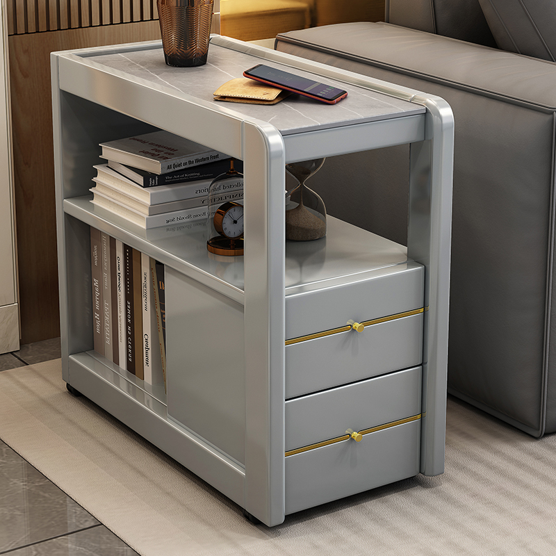 青木川 简约现代实木边几沙发边柜可移动小茶几客厅小户型侧边柜角几茶台置物架茶水柜茶吧机方几高清大图