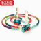 真智力多米诺骨牌小火车儿童男孩益智自动投发放车积木玩具电动3岁女孩4