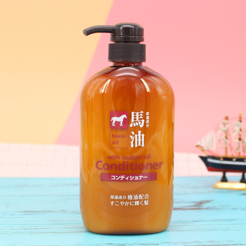 日本熊野油脂无硅油马油洗发水护发素马油护发素 600ml