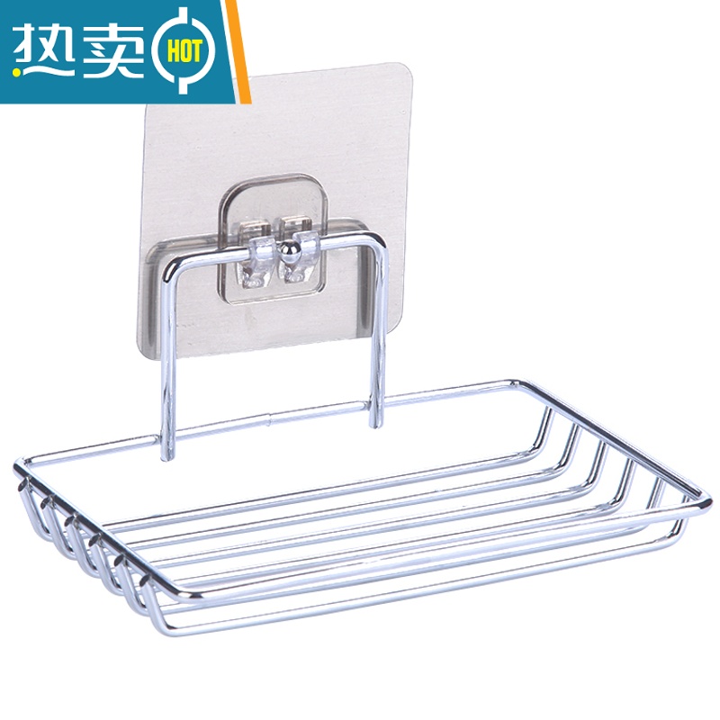 敬平浴室卫生间创意壁挂免打孔沥水肥皂置物架吸壁式洗衣皂香皂盒皂托 双层无钩款高清大图