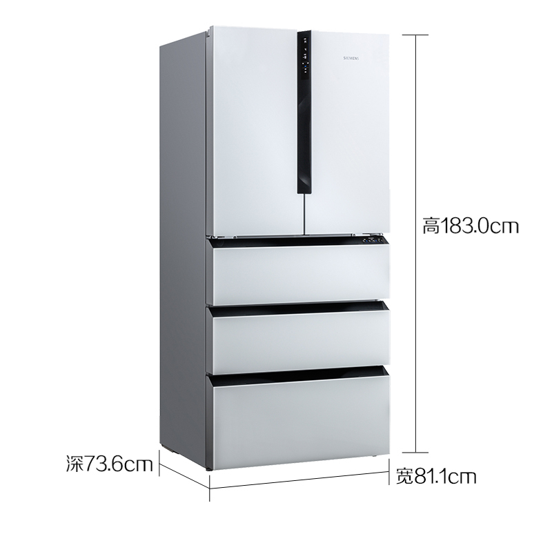 西门子BCD-491W(KF86NAA21C) 491升 多门冰箱 零度保鲜 玻璃面板高清大图