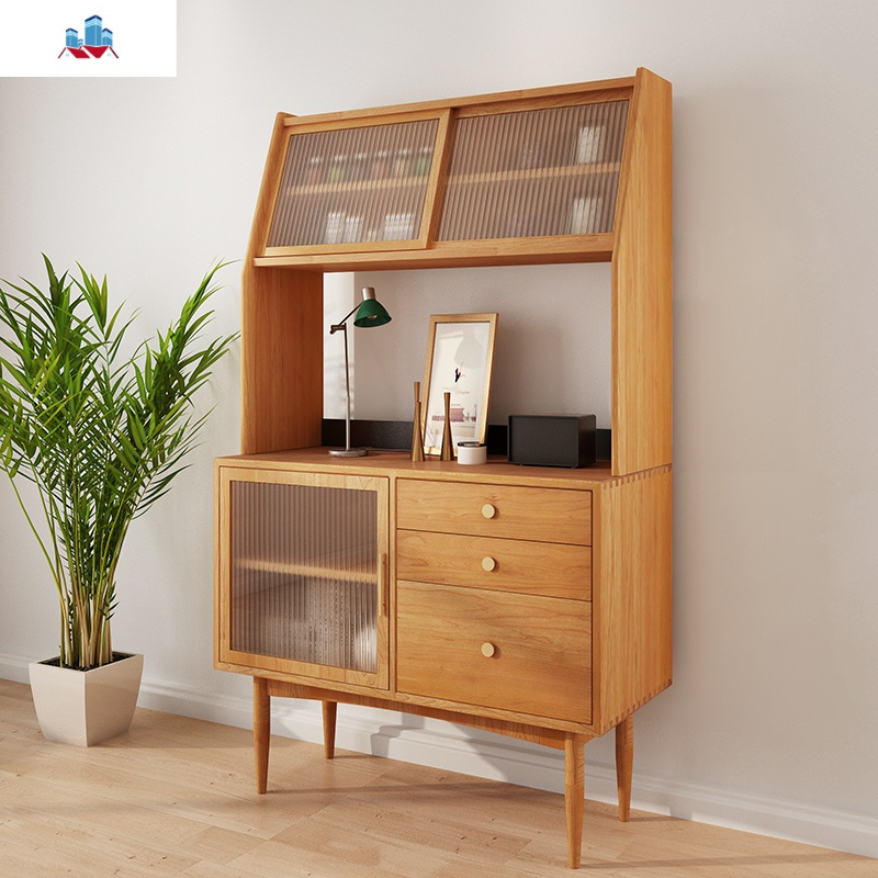 北欧实木餐边柜简约现代小户型客厅酒柜茶水柜日式原木储物柜家具泰