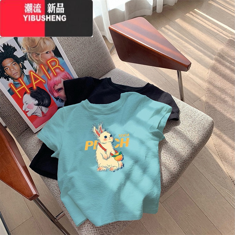 YIBUSHENG正肩短袖t恤女装2024季新款早春欧货小衫体恤春季上衣高清大图