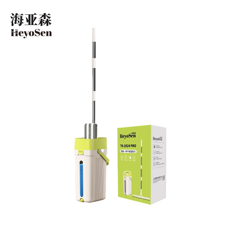 海亚森 TK-2024 pro款 拖把42cm宽 桶身47*26cm洗脱一体平板刮刮乐 (计价单位:套) 白色绿色高清大图