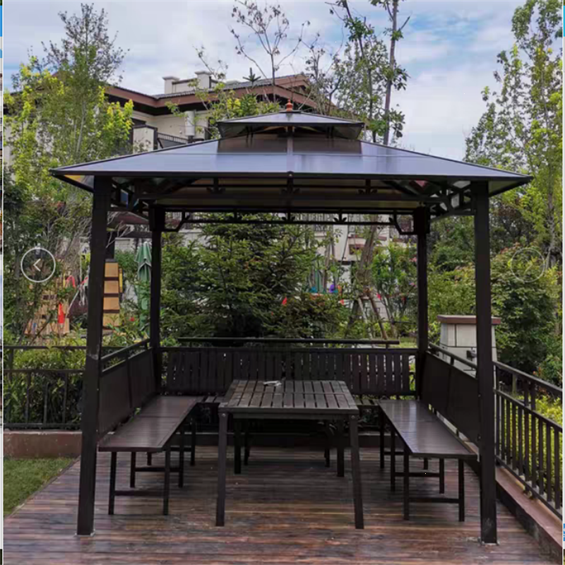 户外凉亭庭院别墅藤印象简易花园亭子铝合金遮阳棚休闲亭帐篷茶水亭